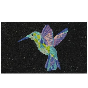 Northlight Hummingbird Rectangular Welcome Coir Door Mat 18" x 30" - 1 of 2