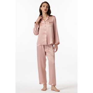 SilkSilky Women's Pure Silk Button Up Pajamas - 1 of 4