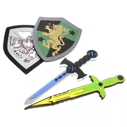 Insten 2 Pack Play Foam Swords And Shields for Kids, Pretend Warrior or Knight
