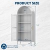 73In Tall Metal Arched Cabinet,Freestanding Cabinet with Glass Door, 2 Adjustable Shelves,Modern Farmhouse Display Bookshelf, for Living/Dinning Room - 2 of 4