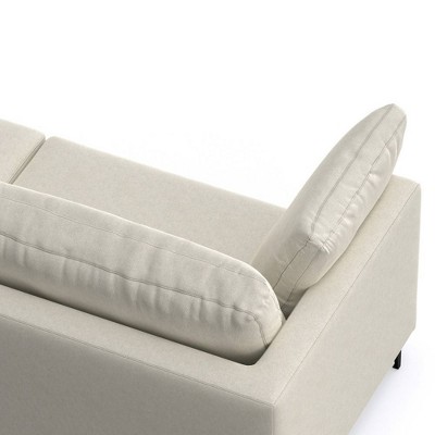 Lana 90'' Cream Mid-Century Modern Sofa with Metal Legs