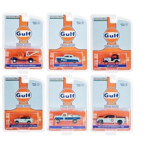 "Gulf Oil Special Edition" Series 2 Set of 6 Cars 1/64 Diecast Model Cars by Greenlight - 1 of 3