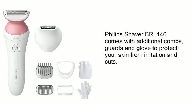 Philips Series 6000 7-piece Wet &#38; Dry Women&#39;s Rechargeable Electric Shaver - BRL146/00, 2 of 11, play video