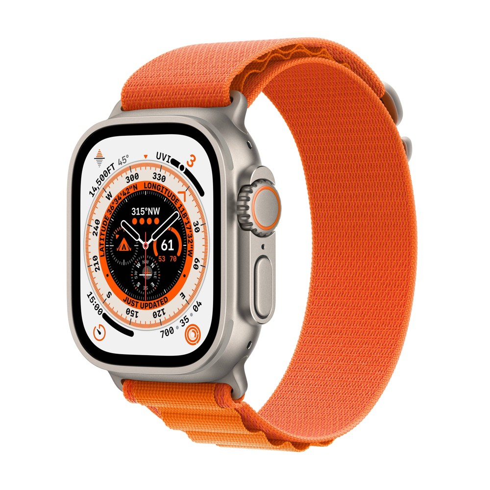 Photos - Wrist Watch Apple Watch Ultra GPS + Cellular, 49mm Titanium Case with Orange Alpine Lo
