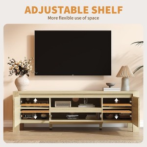 55" TV Stand with Doors and Cabinet, Farmhouse Entertainment Center, Entertainment Stand for TVs Up to 60", TV Console for Living Room, Bedroom - 1 of 4