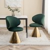 HOMLUX Swivel Accent Chair Modern Barrel Chair with Metal Cone Base Velvet Upholstered Armless Chair for Living Room，Dining Room，Bedroom - 2 of 4