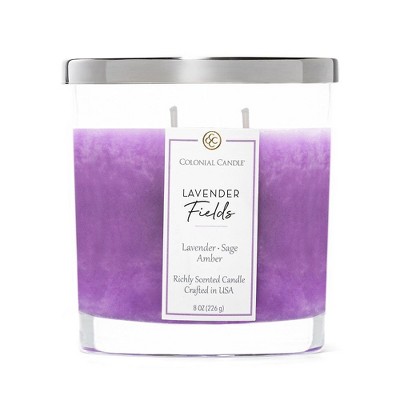 Lavender Fields Purple Scented Jar Candle with Amber and Sage, 8 oz