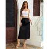 Women Y2k Cargo Long Skirt Low Waist Drawstring Maxi Skirt Ruched Vintage Slit Cargo Skirt with Pockets - 3 of 4