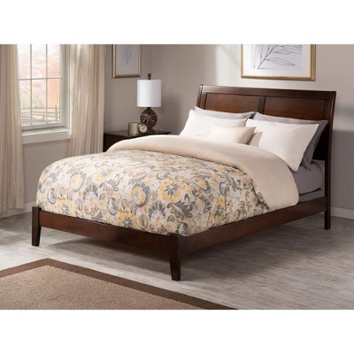 AFI Furnishings Portland Twin Extra Long Traditional Bed with Open Footboard and Turbo Charger in Walnut