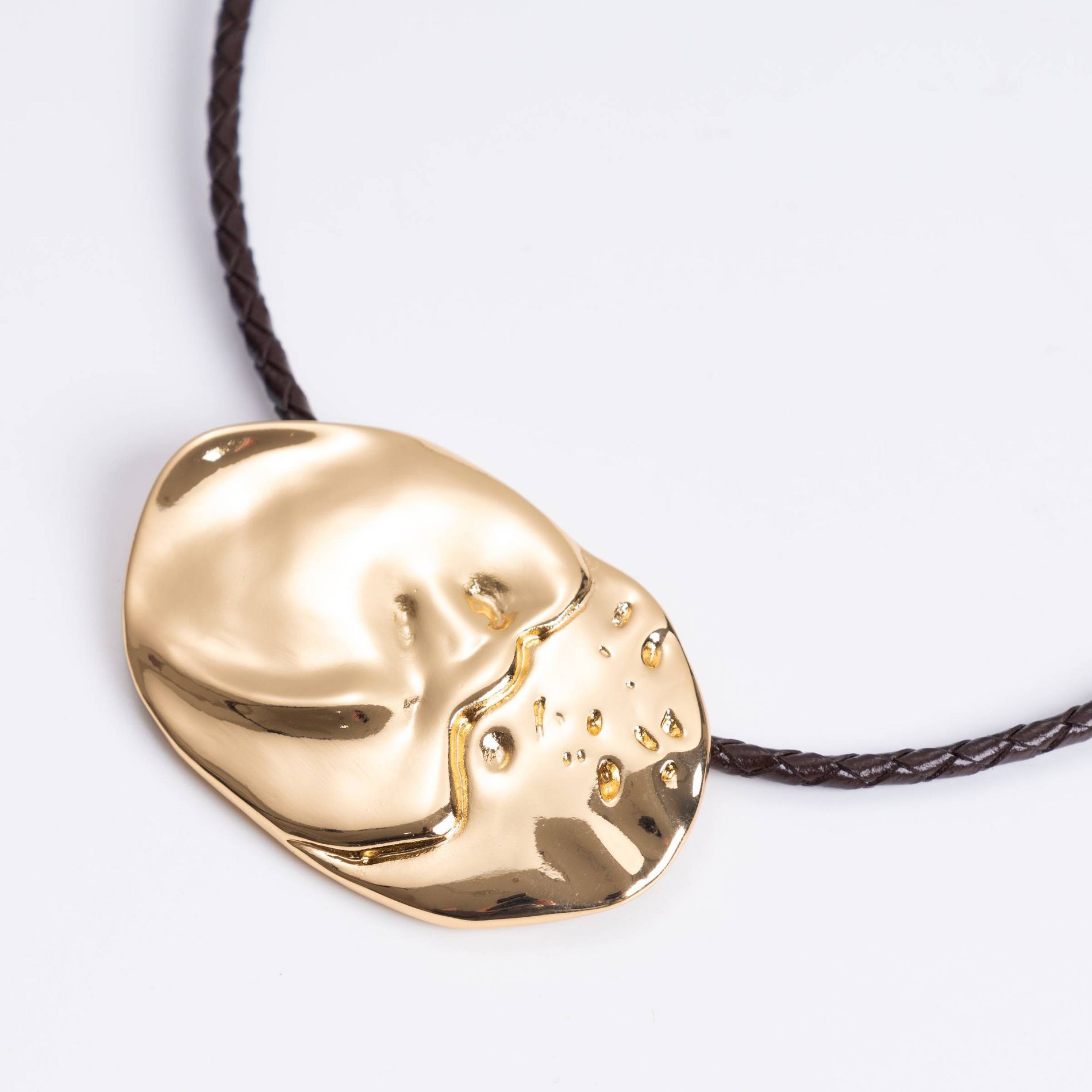 Luv Aj Granada Disc Necklace - Brown