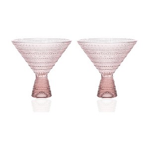 Vintage Rose Pink Hobnail Lowball Martini Glasses - 9oz - 1 of 4