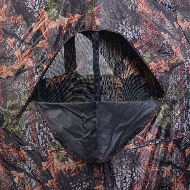 Costway Ground Hunting Blind Portable Deer Pop Up Camo Hunter Weather Proof Mesh Window, 4 of 7