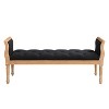 Christopher Knight Home Juliet Traditional Wood Tufted Upholstered Bench with Curved Arms - 2 of 4