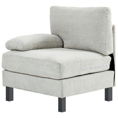 HOMCOM Module for Modular Sectional Sofa, Chair with Wood Legs and Pocket Spring for Living Room, Bedroom