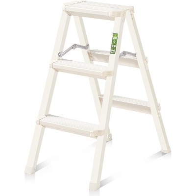 Aluminum Step Ladder Folding Ladders for Home Office with Anti-Slip Wide Pedal Lightweight Multipurpose Workbench (3S)