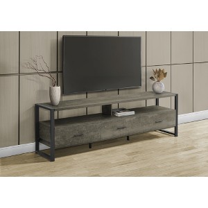 72.25" Contemporary TV Stand with Black Metal Legs, 3 Storage Drawers, 2 Open Shelves, Easy-Clean Top for Living Room - 1 of 4
