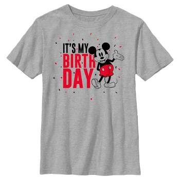 Boy's Mickey & Friends It's My Birthday Retro Mouse T-Shirt