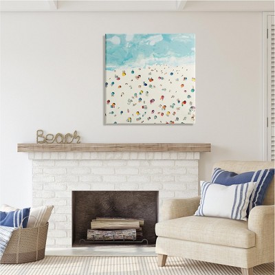 Abstract People on Beach Canvas Wall Art, 30 x 30