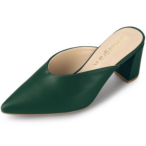 Green mules outlet heels