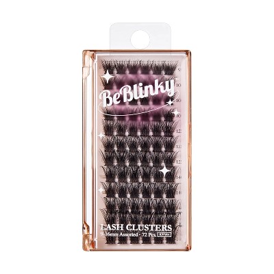 BeBlinky False Eyelash Clusters 01, 9-16 mm, Wide Band, 72pcs. - Natural