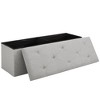 VECELO 46"/30"/15"/11.8" Folding Storage Ottoman Bench, Storage Chest, Linen Fabric Foot Rest Stool, Storage Footstools, Folding Storage Ottoman - 2 of 4