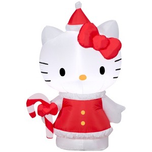 Gemmy Christmas Inflatable Hello Kitty in Holiday Dress, 3.5 ft Tall, Multi - 1 of 3