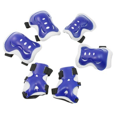 X AUTOHAUX Skating Sports Protective Palm Elbow Knee Support Set Protective Pads Blue 5.9" x 4.3"