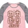 Girls' - Marvel - Guardians of the Galaxy Groot Grid Shirt Tail Raglan Graphic T-shirt - 2 of 4