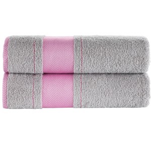 Kafthan Textile Fishbone Cotton Bath Towels (Set of 2) - 1 of 3