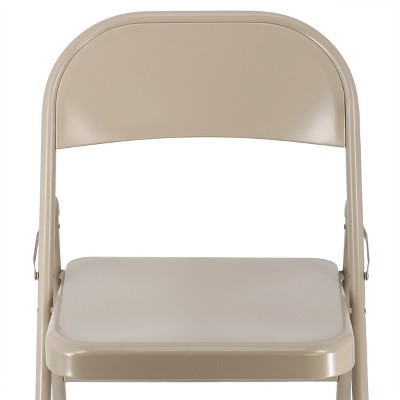 Elama 4 Piece Beige Metal Folding Chairs Set