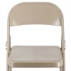 Elama 4 Piece for Indoor and Outdoor Metal Folding Chairs in Beige - 3 of 4