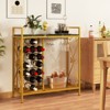 Tangkula Freestanding Floor Wine Rack, Wooden Coffee Bar Table w/ Wine Storage - 2 of 4