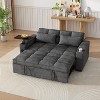 TiramisuBest 65" 3 in 1 Folding Convertible Sofa Bed, Couch Sofa with Pull out Bed, Modern Sofa with Swivel Side Table for Living Room, Black - 4 of 4