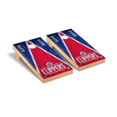 NBA Los Angeles Clippers Premium Cornhole Board Triangle Weathered Version