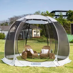 10'x10' Pop Up Portable Gazebo Screen Tent - Leedor