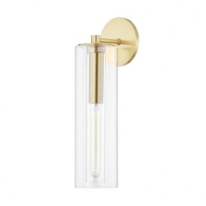 Mitzi Belinda 1 - Light Wall Light in  Aged Brass Clear Shade - 1 of 1