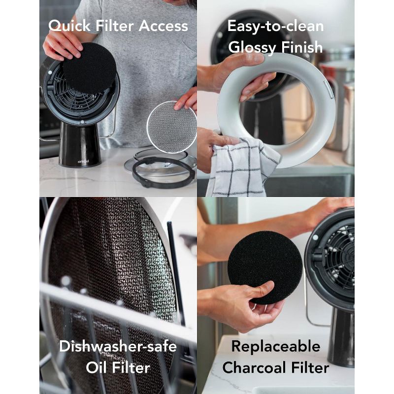 AirHood | Portable Kitchen Air Cleaner with Activated Charcoal Filter & Stainless-steel Oil Filter, 4 of 6