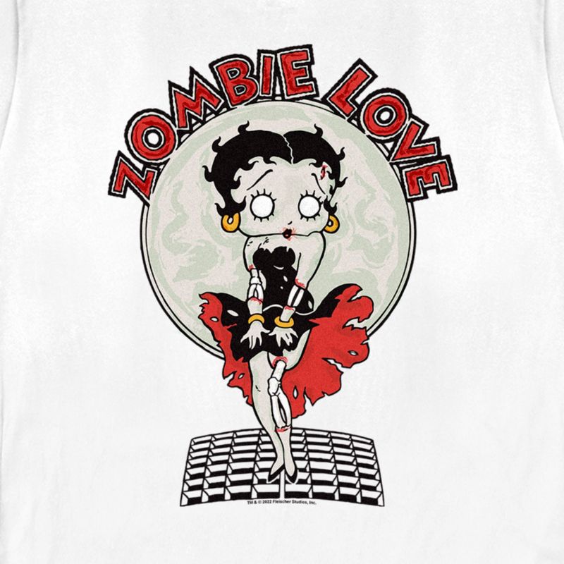 Women's Betty Boop Valentine's Day Zombie Love Dress T-Shirt, 2 of 5