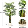 Faux Palm Tree with White Base, Tall Potted Artificial Palm Tree Plant Fake Tropical Plant for Living Room Decor Plants Indoor Outdoor - 3 of 4