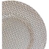 Essential Decor & Beyond 13" Silver Glass Charger with Flowery Modern Design Set of 4 - 4 of 4