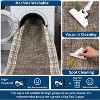 Modern Bordered Striped Runner Rug - Washable Stain Resistant Throw Carpet with Non-Slip Backing Low Pile Floor Cover for Hallway Laundry Bedroom - 4 of 4