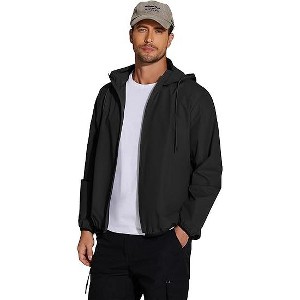 COOFANDY Men's Packable Rain Jacket Lightweight Waterproof Raincoat with Hood Travel Hiking Golf Windbreaker - 1 of 4