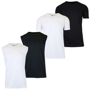 Galaxy By Harvic Men's Performance Moisture-Wicking Active Short Sleeve and Muscle Tees Set-4 Pack - 1 of 4