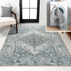 JONATHAN Y Pavel Distressed Medallion Low-Pile Machine-Washable Area Rug - 1 of 4
