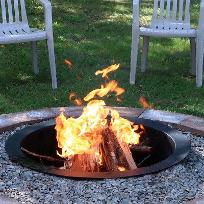 Sunnydaze 42-Inch Black Steel Fire Pit Ring Insert