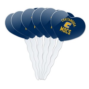 University of Tennessee at Chattanooga Mocs Heart Love Cupcake Picks Toppers Decoration Set of 6 - 1 of 4