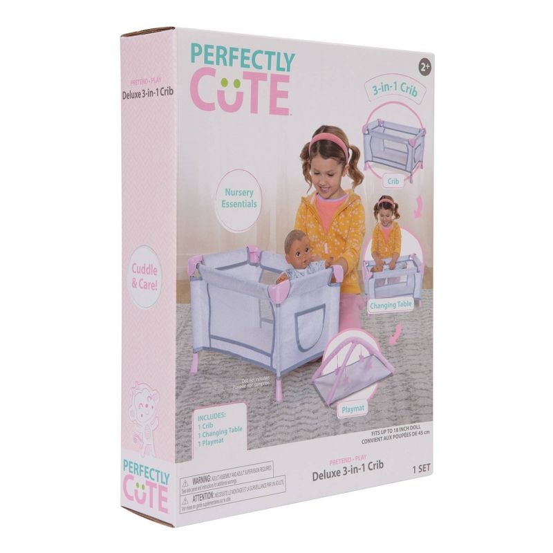 Perfectly Cute Deluxe 3 in 1 Play Crib for Baby Doll, 5 of 7