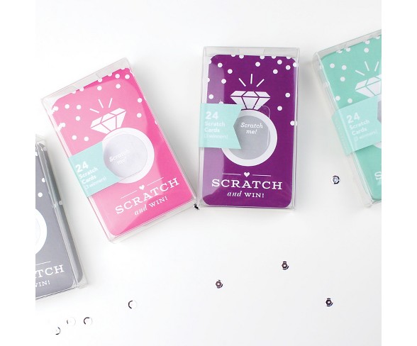 24ct Glitter Scratch Off Game Cards Fuchsia