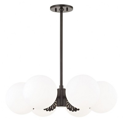 Mitzi Paige 6 - Light Chandelier in  Old Bronze Opal Glossy Shade