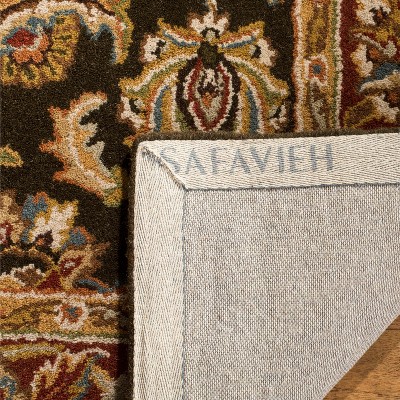 Hand-Tufted Red and Olive Wool Rectangular Rug